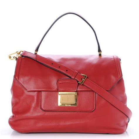 MIU MIU Vitello Soft Tote Fuoco 237142 